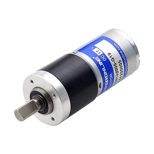 Brushed 12V DC Gear Motor 0.46Kg.cm/237RPM w/ 19:1 Planetary Gearbox - PA25-24126000-G19 | StepperOnline AU
