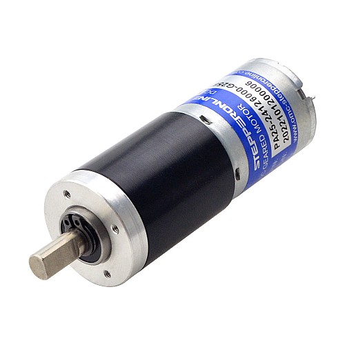 Brushed 12V DC Gear Motor 4.6Kg.cm/17RPM w/ 256:1 Planetary Gearbox - PA25-24126000-G256 | StepperOnline AU