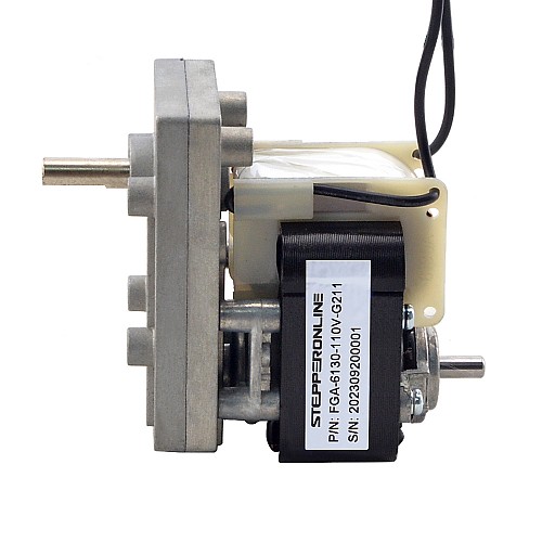 110V AC Gear Motor 40Kg.cm/15RPM w/ 211:1 Rectangular Spur Gearbox - FGA-6130-110V-G211 | StepperOnline AU