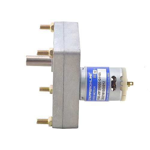 Brushed 12V DC Gear Motor 50Kg.cm/4.1RPM w/ 1105:1 Rectangular Spur Gearbox - FGC-28126000-G1105 | StepperOnline AU