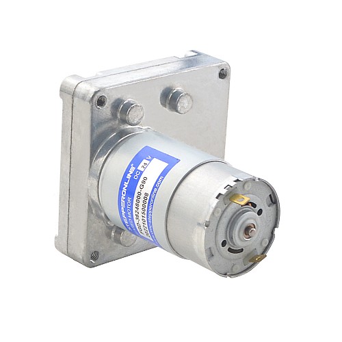 Brushed 24V DC Gear Motor 20Kg.cm/55RPM w/ 90:1 Rectangular Spur Gearbox - FGD-36246000-G90 | StepperOnline AU