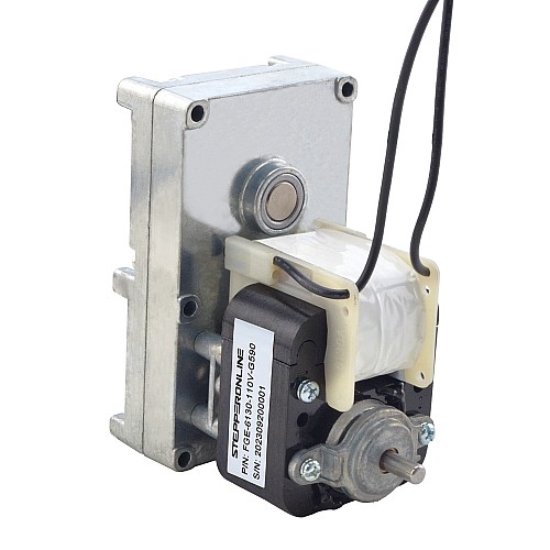 110V AC Gear Motor 100Kg.cm/5.5RPM w/ 590:1 Rectangular Spur Gearbox - FGE-6130-110V-G590 | StepperOnline AU