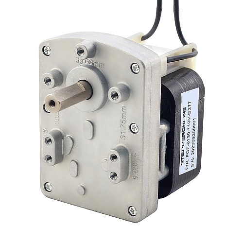 110V AC Gear Motor 40Kg.cm/8RPM w/ 277:1 Rectangular Spur Gearbox - FGF-6130-110V-G277 | StepperOnline AU