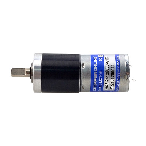 Brushed 12V DC Gear Motor 2.25Kg.cm/42RPM w/ 107.17:1 Planetary Gearbox - PA25-24126000-G107 | StepperOnline AU