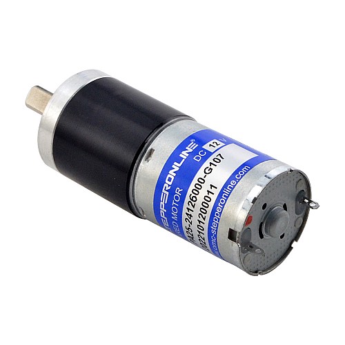 Brushed 12V DC Gear Motor 2.25Kg.cm/42RPM w/ 107.17:1 Planetary Gearbox - PA25-24126000-G107 | StepperOnline AU