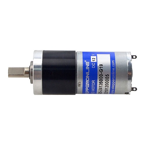 Brushed 12V DC Gear Motor 0.46Kg.cm/237RPM w/ 19:1 Planetary Gearbox - PA25-24126000-G19 | StepperOnline AU