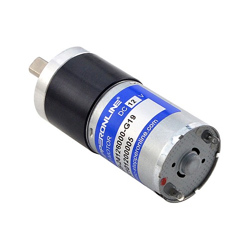 Brushed 12V DC Gear Motor 0.46Kg.cm/237RPM w/ 19:1 Planetary Gearbox - PA25-24126000-G19 | StepperOnline AU