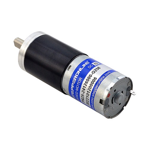 Brushed 12V DC Gear Motor 4.6Kg.cm/17RPM w/ 256:1 Planetary Gearbox - PA25-24126000-G256 | StepperOnline AU