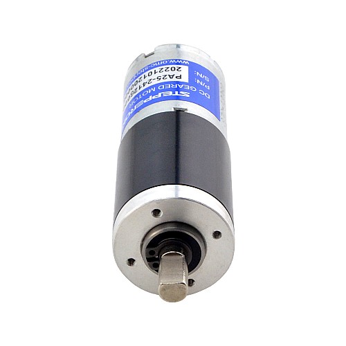 Brushed 12V DC Gear Motor 4.6Kg.cm/17RPM w/ 256:1 Planetary Gearbox - PA25-24126000-G256 | StepperOnline AU