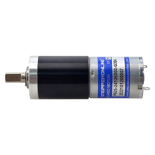 Brushed 12V DC Gear Motor 5.5Kg.cm/15RPM w/ 304:1 Planetary Gearbox - PA25-24126000-G304 | StepperOnline AU