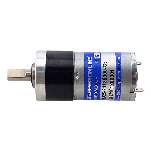 Brushed 12V DC Gear Motor 0.13Kg.cm/947RPM w/ 4.75:1 Planetary Gearbox - PA25-24126000-G5 | StepperOnline AU