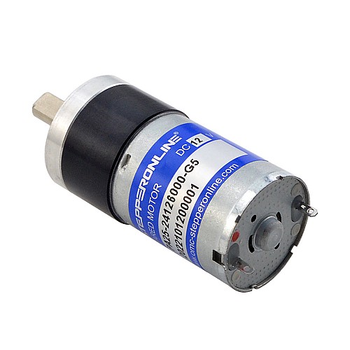 Brushed 12V DC Gear Motor 0.13Kg.cm/947RPM w/ 4.75:1 Planetary Gearbox - PA25-24126000-G5 | StepperOnline AU