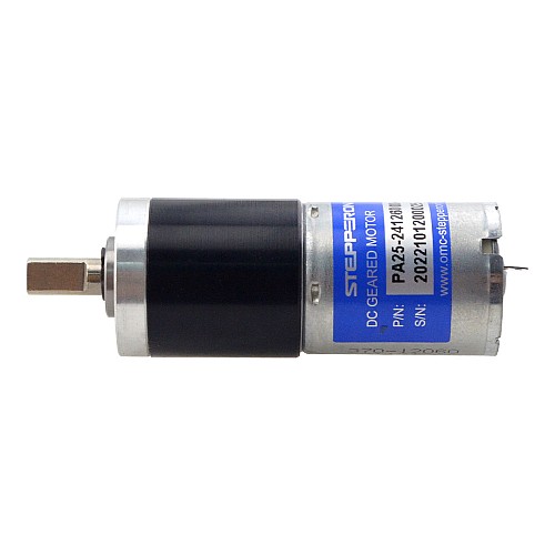 Brushed 12V DC Gear Motor 1.3Kg.cm/70RPM w/ 64:1 Planetary Gearbox - PA25-24126000-G64 | StepperOnline AU
