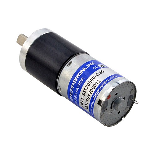 Brushed 12V DC Gear Motor 1.9Kg.cm/50RPM w/ 90.25:1 Planetary Gearbox - PA25-24126000-G90 | StepperOnline AU