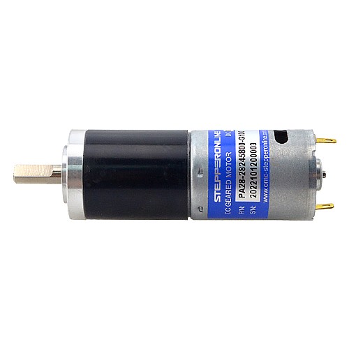 Brushed 24V DC Gear Motor 3.6Kg.cm/46RPM w/ 99.5:1 Planetary Gearbox - PA28-28245800-G100 | StepperOnline AU