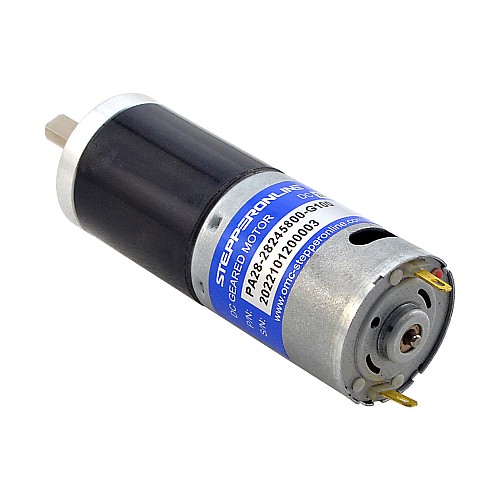 Brushed 24V DC Gear Motor 3.6Kg.cm/46RPM w/ 99.5:1 Planetary Gearbox - PA28-28245800-G100 | StepperOnline AU