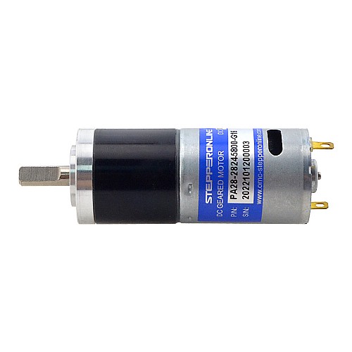CN On Sale - Brushed 24V DC Gear Motor 0.8Kg.cm/239RPM w/ 19.2:1 Planetary Gearbox - CN-PA28-28245800-G19 | StepperOnline AU
