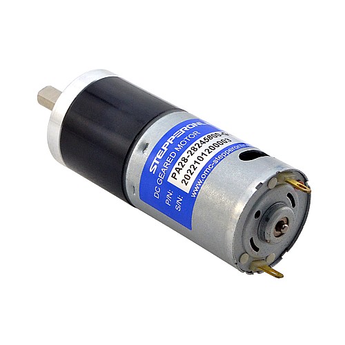 CN On Sale - Brushed 24V DC Gear Motor 0.8Kg.cm/239RPM w/ 19.2:1 Planetary Gearbox - CN-PA28-28245800-G19 | StepperOnline AU