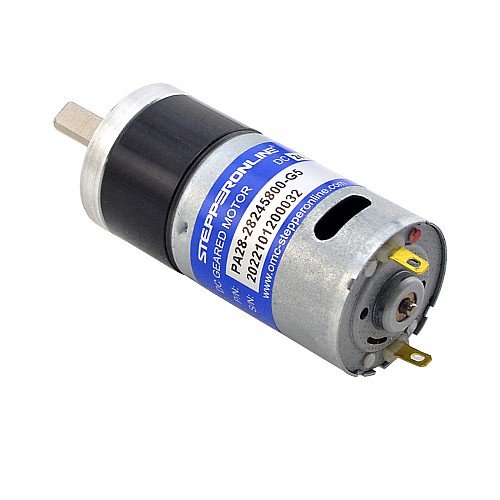 CN On Sale - Brushed 24V DC Gear Motor 0.24Kg.cm/888RPM w/ 5.18:1 Planetary Gearbox - CN-PA28-28245800-G5 | StepperOnline AU