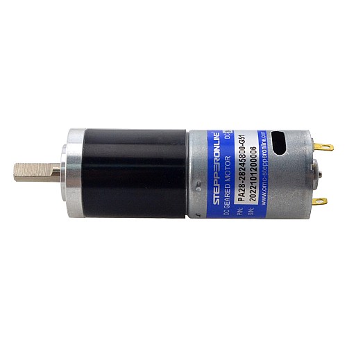 Brushed 24V DC Gear Motor 1.8Kg.cm/90RPM w/ 51:1 Planetary Gearbox - PA28-28245800-G51 | StepperOnline AU