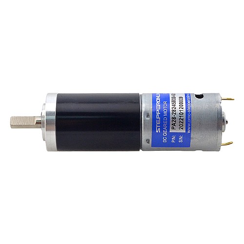 Brushed 24V DC Gear Motor 16Kg.cm/8.9RPM w/ 515:1 Planetary Gearbox - PA28-28245800-G515 | StepperOnline AU