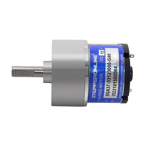 Brushed 12V DC Gear Motor 2Kg.cm/24RPM 90:1 Spur Gearbox - SGA37-33123000-G90 | StepperOnline AU