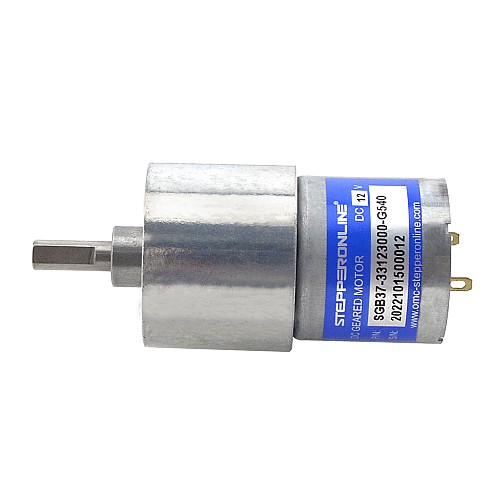 Brushed 12V DC Gear Motor 12Kg.cm/4.4RPM 540:1 Spur Gearbox - SGB37-33123000-G540 | StepperOnline AU