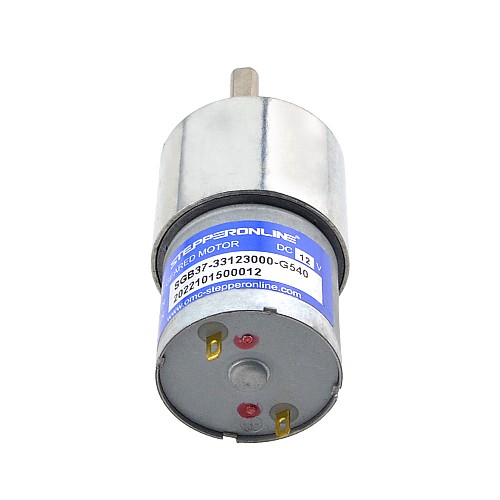 Brushed 12V DC Gear Motor 12Kg.cm/4.4RPM 540:1 Spur Gearbox - SGB37-33123000-G540 | StepperOnline AU