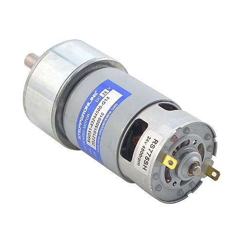 Brushed 24V DC Gear Motor 5Kg.cm/245RPM 14:1 Spur Gearbox - SGD51-43244500-G14 | StepperOnline AU