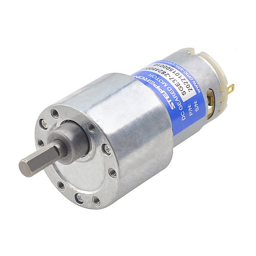 Brushed 24V DC Gear Motor 8.5Kg.cm/25RPM 180:1 Spur Gearbox - SGE37-28246000-G180 | StepperOnline AU