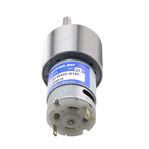 Brushed 24V DC Gear Motor 8.5Kg.cm/25RPM 180:1 Spur Gearbox - SGE37-28246000-G180 | StepperOnline AU