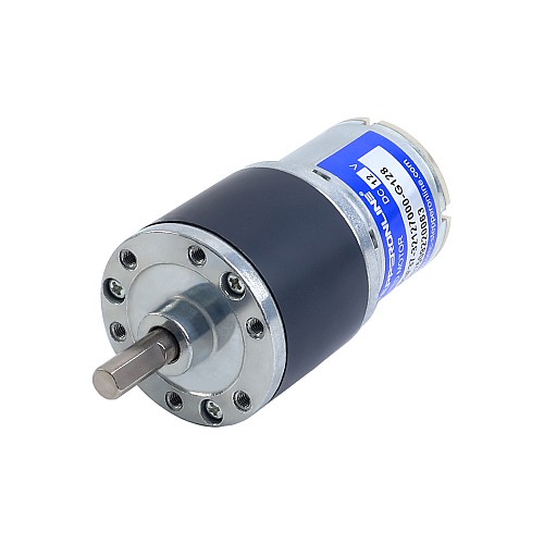 Brushed 12V DC Gear Motor 6Kg.cm/40RPM 128:1 Spur Gearbox - SGF37-32127000-G128 | StepperOnline AU
