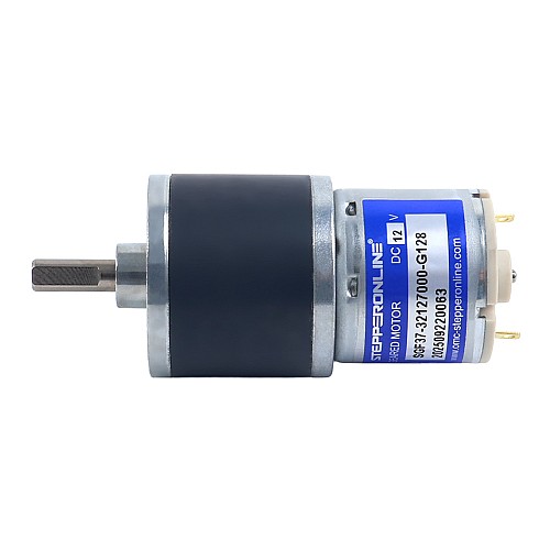 Brushed 12V DC Gear Motor 6Kg.cm/40RPM 128:1 Spur Gearbox - SGF37-32127000-G128 | StepperOnline AU