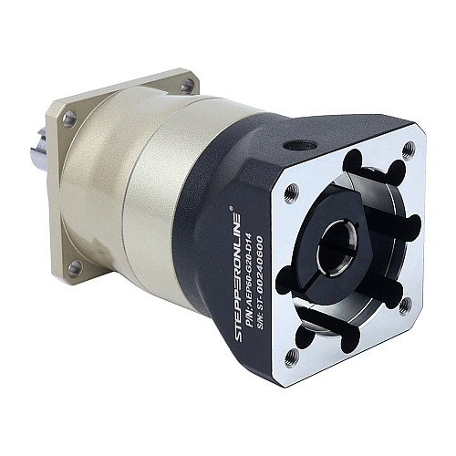 AEP Series 60mm 20:1 Helical Planetary Gearbox Backlash 7arcmin for Servo Motors  IP65 - AEP60-G20-D14 | StepperOnline AU