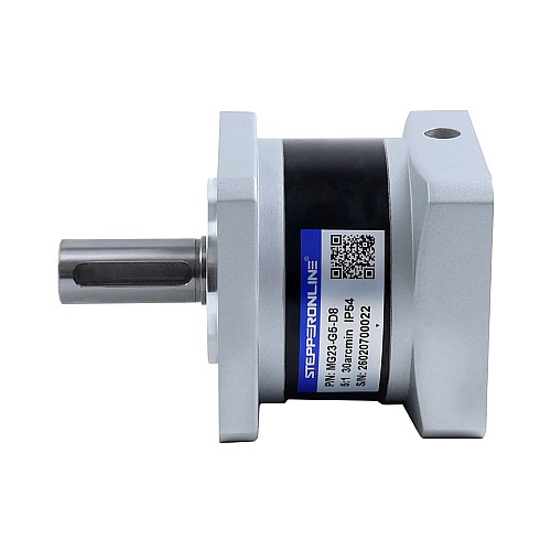 MG Series Planetary Gearbox Gear Ratio 5:1 Backlash 30arc-min for 8mm Shaft Nema 23 Stepper Motor - MG23-G5-D8 | StepperOnline AU
