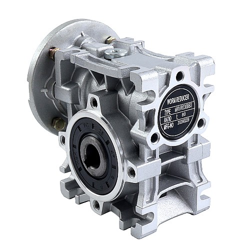 MRVR030 Worm Drive Gearbox 80:1 Ratio Φ9mm Input Shaft with 56B14 Motor Input Flange - MRVR030BB3-G80-D9 | StepperOnline AU