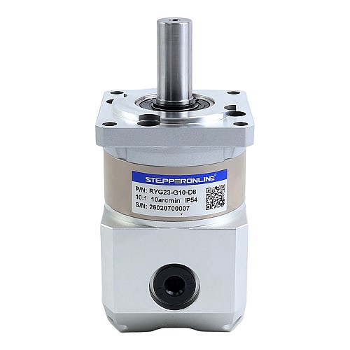 RYG Series Right Angle Planetary Gearbox Gear Ratio 10:1 Backlash 10arc-min for Nema 23 Stepper Motor - RYG23-G10-D8 | StepperOnline AU