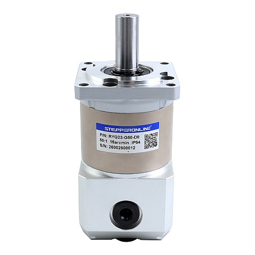 RYG Series Right Angle Planetary Gearbox Gear Ratio 50:1 Backlash 15arc-min for Nema 23 Stepper Motor - RYG23-G50-D8 | StepperOnline AU