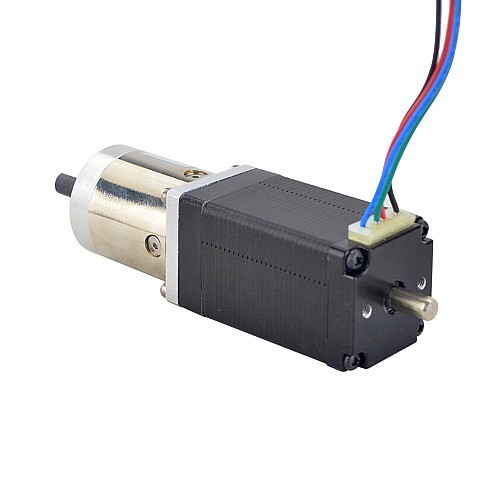 Nema 11 Dual Shaft Stepper Motor Bipolar L=51mm w/ Gear Ratio 14:1 Planetary Gearbox 9.5mm Rear Shaft Length - 11HS20-0674D-PG14-AR3 | StepperOnline AU