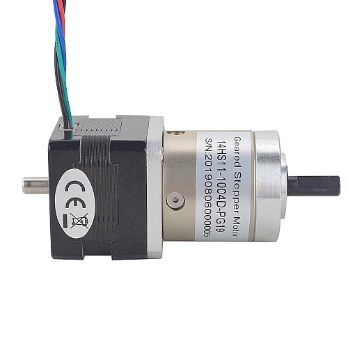 Nema 14 Stepper Motor Bipolar L=28mm w/ Gear Ratio 19:1 Planetary Gearbox - 14HS11-1004D-PG19 | StepperOnline AU