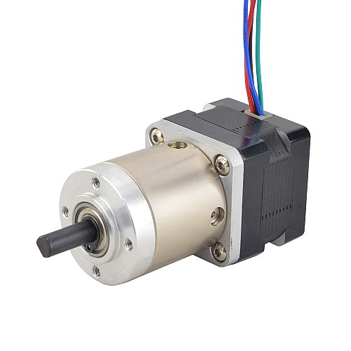Nema 14 Dual Shaft Stepper Motor Bipolar L=28mm w/ Gear Ratio 19:1 Planetary Gearbox 9.5mm Rear Shaft Length - 14HS11-1004D-PG19-AR3 | StepperOnline AU
