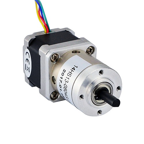 Nema 14 Stepper Motor Bipolar L=52mm w/ Gear Ratio 14:1 Planetary Gearbox - 14HS20-1504S-PG14 | StepperOnline AU