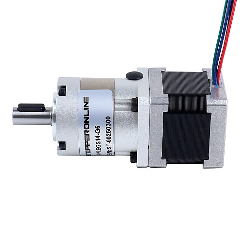 Nema 14 Stepper Motor Bipolar L=34mm w/ Gear Ratio 5:1 EG Series Planetary Gearbox - 14HS13-1004S-EGS5 | StepperOnline AU