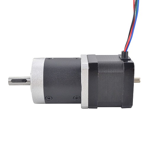 Nema 17 Dual Shaft Stepper Motor L=39mm Gear Ratio 50:1 High Precision Planetary Gearbox 9.5mm Rear Shaft Length - 17HS15-1684D-HG50-AR3 | StepperOnline AU