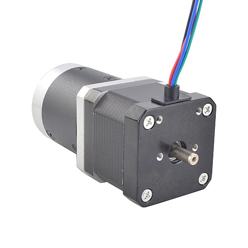 Nema 17 Dual Shaft Stepper Motor L=39mm Gear Ratio 50:1 High Precision Planetary Gearbox 9.5mm Rear Shaft Length - 17HS15-1684D-HG50-AR3 | StepperOnline AU