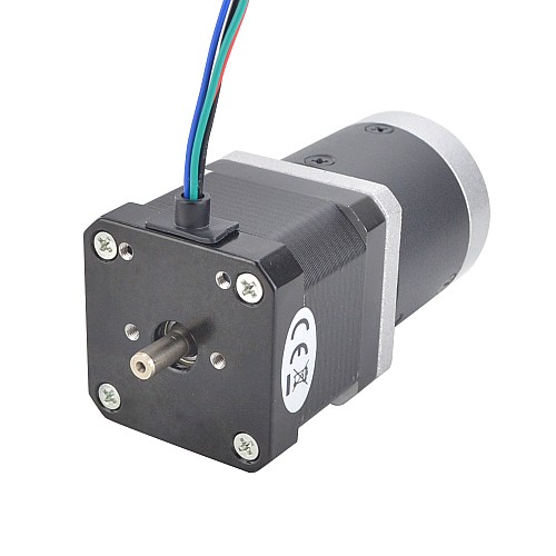 Nema 17 Dual Shaft Stepper Motor L=39mm Gear Ratio 50:1 High Precision Planetary Gearbox 9.5mm Rear Shaft Length - 17HS15-1684D-HG50-AR3 | StepperOnline AU