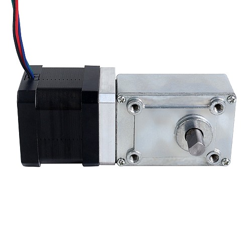 Nema 17 Stepper Motor L=39mm 1.68A Gear Ratio 40:1 Square Worm Geabox - 17HS15-1684S-WG40 | StepperOnline AU