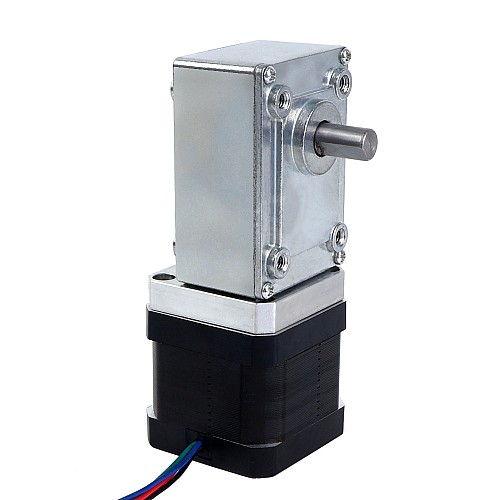 Nema 17 Stepper Motor L=39mm 1.68A Gear Ratio 40:1 Square Worm Geabox - 17HS15-1684S-WG40 | StepperOnline AU
