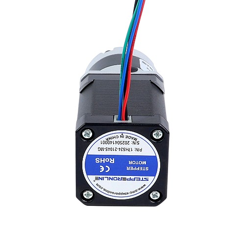 Nema 17 Stepper Motor Bipolar L=60mm w/ Gear Ratio 5:1 MG Series Planetary Gearbox - 17HS24-2104S-MG5 | StepperOnline AU