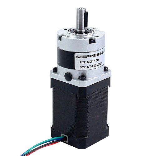 Nema 17 Stepper Motor Bipolar L=60mm w/ Gear Ratio 5:1 MG Series Planetary Gearbox - 17HS24-2104S-MG5 | StepperOnline AU